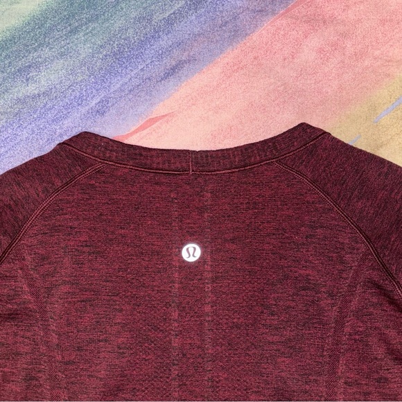 LULULEMON Swiftly Tech Long Sleeve Crew Star Ruby/Black Red Women’s Size 8 - Picture 6 of 9